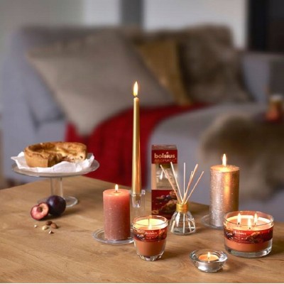 Bolsius Srebrna świeca stołowa szpica 245/24mm - 12 sztuk