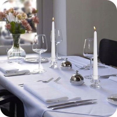 Bolsius Biała świeca stołowa szpica 245/24mm - 12 sztuk