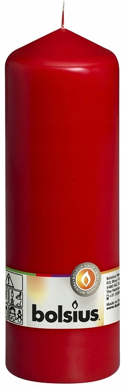 Bolsius Czerwona świeca pieńkowa 200/68