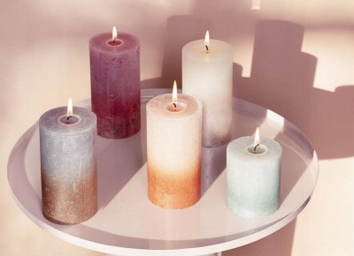 Bolsius Rustic Sunset Owsiany beż + Miedziany świeca dekoracyjna 80/68