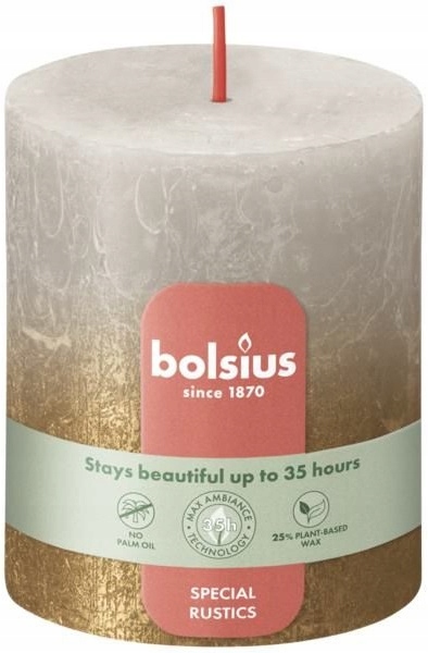 Bolsius Rustic Sunset Szary piasek + złoty świeca dekoracyjna 80/68