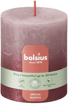 Bolsius Rustic Sunset  Pudrowy róż + Czerwień świeca dekoracyjna 80/68