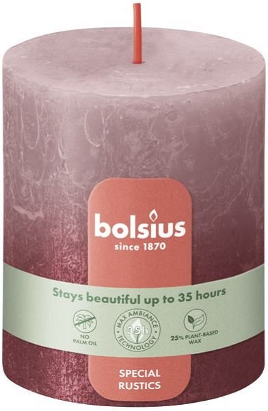 Bolsius Rustic Sunset  Pudrowy róż + Czerwień świeca dekoracyjna 80/68