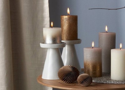 Bolsius Rustic Sunset Delikatny perłowy + Szampański świeca dekoracyjna 80/68