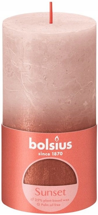 Bolsius Rustic Sunset Mglisty róż + Bursztyn świeca dekoracyjna 130/68