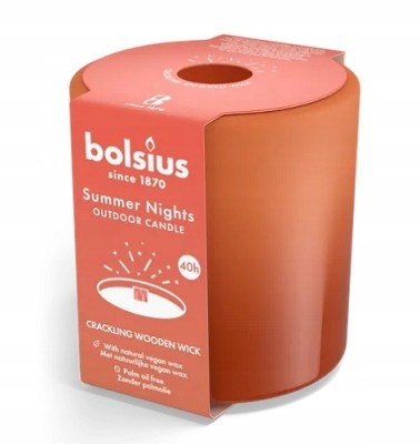 Bolsius Summer Nights Terakota świeca outdoorowa w szkle z drewnianym knotem 100/100