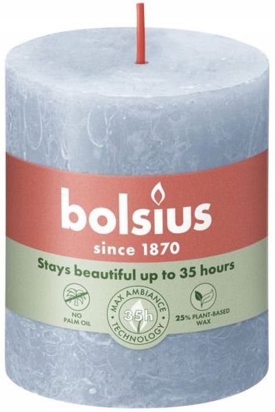 Bolsius Rustic Shine Błękitny Niebieski świeca dekoracyjna 80/86