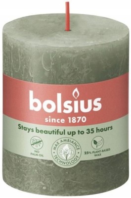 Bolsius Rustic Shine Zielona Oliwka świeca dekoracyjna 80/68