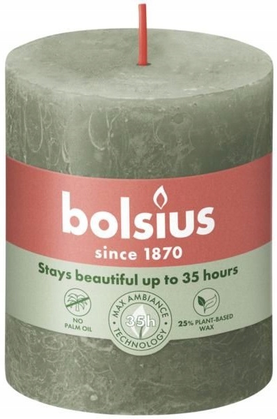 Bolsius Rustic Shine Zielona Oliwka świeca dekoracyjna 80/68
