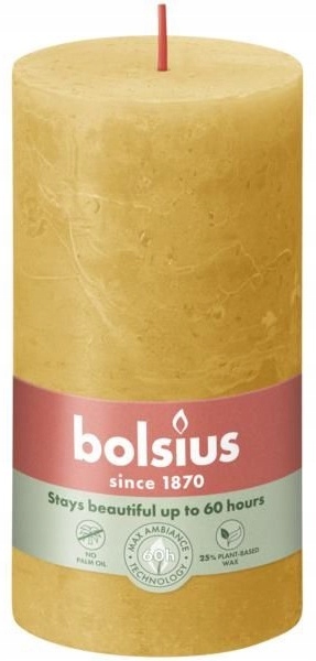 Bolsius Rustic Shine Miodowy Żółty świeca dekoracyjna 130/68