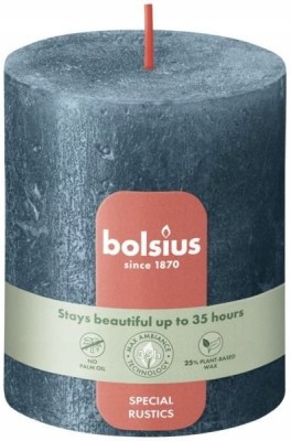 Bolsius Rustic Shimmer Niebieska świeca dekoracyjna 80/68 mm