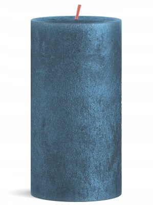 Bolsius Rustic Shimmer Niebieska świeca dekoracyjna 130/68 mm