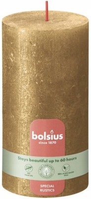 Bolsius Rustic Shimmer Złota świeca dekoracyjna 130/68 mm