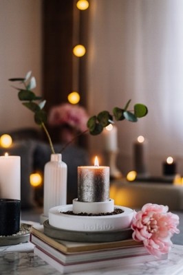 Bolsius Rustic Shimmer Złota świeca dekoracyjna 130/68 mm