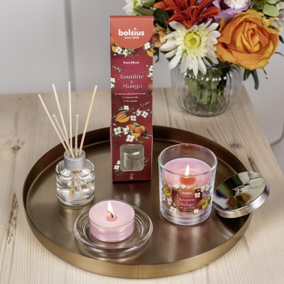 Bolsius Floral Fusion Jaśmin i Mango świece zapachowe Maxi 8h / 8 sztuk