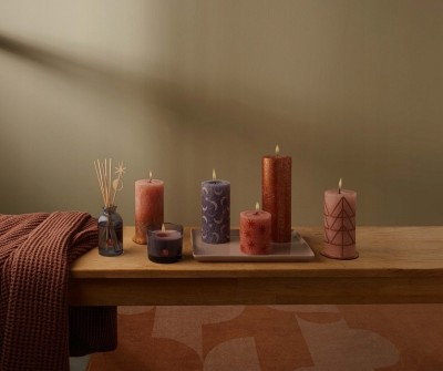 Bolsius Rustic Silhouette Mglisty Róż + Choinki świeca dekoracyjna 80/68 mm