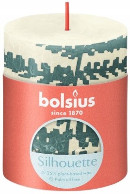 Bolsius Rustic Silhouette Delikatna Perła + Paproć świeca dekoracyjna 80/68 mm