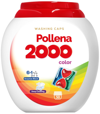 Pollena 2000 kapsułki do prania kolorowych tkanin 50 sztuk