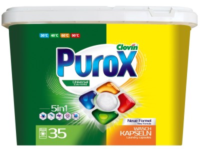 Purox Uniwersalne kapsułki do prania tkanin białych i kolorowych 35 sztuk