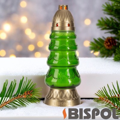 Bispol 4067ch-1 Choinka Zielona duża znicz szklany 5 sztuk