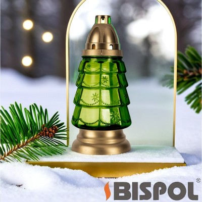 Bispol 3032ch-1 Choinka Zielona średnia znicz szklany 5 sztuk