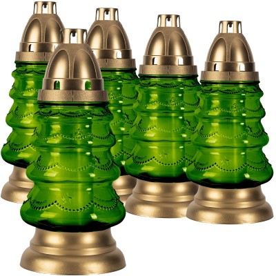 Bispol 3031ch-1 Choinka Zielona średnia znicz szklany 5 sztuk