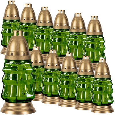 Bispol 0008ch-1 Choinka Zielona mała znicz szklany 12 sztuk