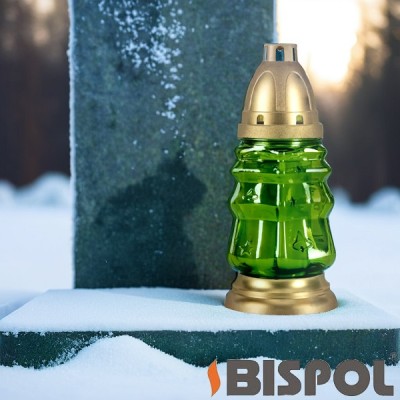 Bispol 0008ch-1 Choinka Zielona mała znicz szklany 12 sztuk