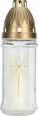 Bispol 3004 Gold biały znicz szklany 9 sztuk