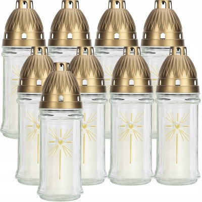 Bispol 3004 Gold biały znicz szklany 9 sztuk