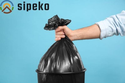 Sipeko worki na śmieci folia LDPE czarne 20mic / 60x72cm / 60 litrów / 25 sztuk