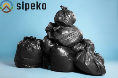 Sipeko worki na śmieci folia LDPE czarne 20mic / 60x72cm / 60 litrów / 25 sztuk