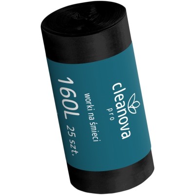 Cleanova worki na śmieci LDPE czarne 160l / 25 sztuk