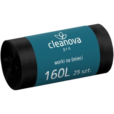Cleanova worki na śmieci LDPE czarne 160l / 25 sztuk