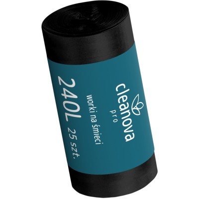 Cleanova worki na śmieci LDPE czarne 240l / 25 sztuk