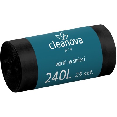 Cleanova worki na śmieci LDPE czarne 240l / 25 sztuk