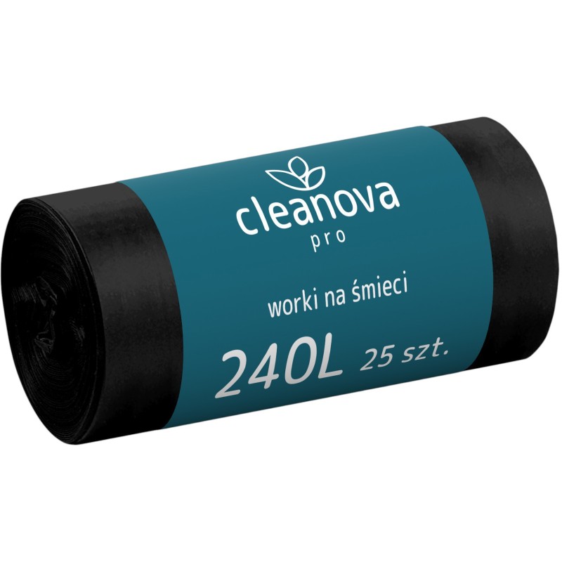 Cleanova worki na śmieci LDPE czarne 240l / 25 sztuk