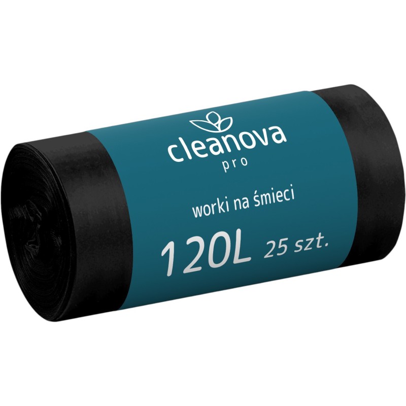 Cleanova worki na śmieci LDPE czarne 120l / 25 sztuk