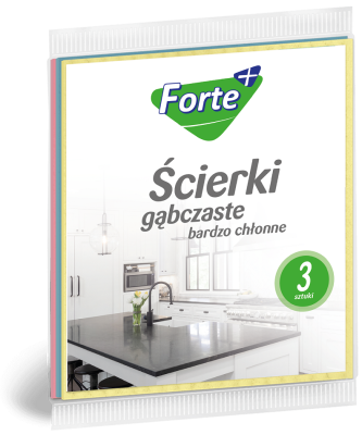 Forte+ ścierki gąbczaste 3 sztuki