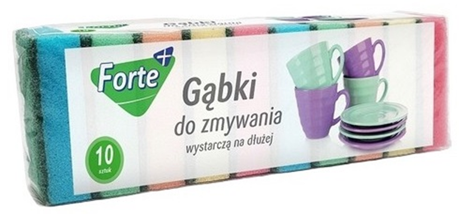 Forte+ gąbki do zmywania 10 sztuk