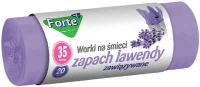 Forte+ Lawenda zapachowe worki na śmieci zawiązywane 35l / 20 sztuk