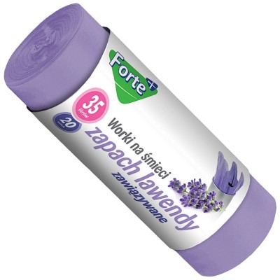 Forte+ Lawenda zapachowe worki na śmieci zawiązywane 35l / 20 sztuk