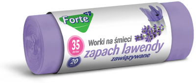 Forte+ Lawenda zapachowe worki na śmieci zawiązywane 35l / 20 sztuk