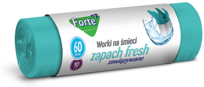 Forte+ Fresh zapachowe worki na śmieci zawiązywane 60l / 10 sztuk