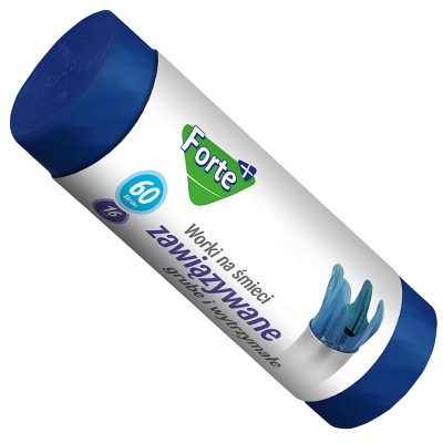 Forte+ worki na śmieci LDPE zawiązywane 60l / 16 sztuk