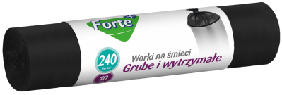 Forte+ Optima worki na śmieci LDPE czarne 240l / 10 sztuk