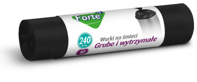 Forte+ Optima worki na śmieci LDPE czarne 240l / 10 sztuk