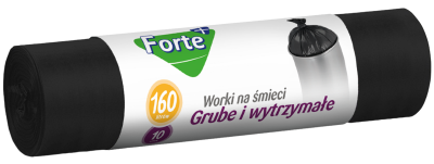 Forte+ Optima worki na śmieci LDPE czarne 160l / 10 sztuk