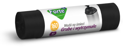 Forte+ Optima worki na śmieci LDPE czarne 160l / 10 sztuk