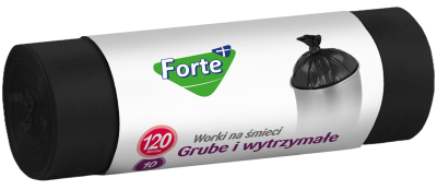 Forte+ Optima worki na śmieci LDPE czarne 120l / 10 sztuk